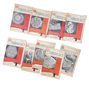 🧶 Vintage The Workbasket Magazine Lot 9 Crochet Doilies Needlework Retro Issues